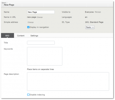 Creating A Page Within The Episerver Editor